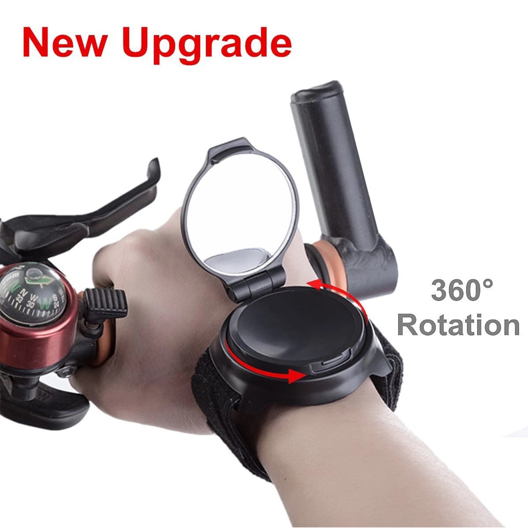 Cycling Rear View Mirror With Rotatable Adjustable Bicycle W 3