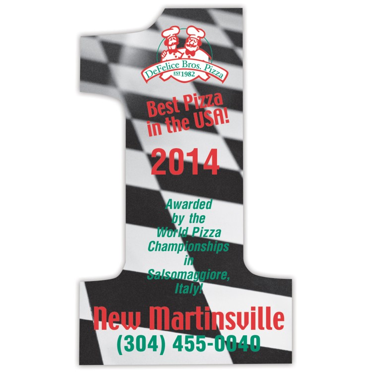 Vinyl Label (2" x 3.25") Number 1 Shape