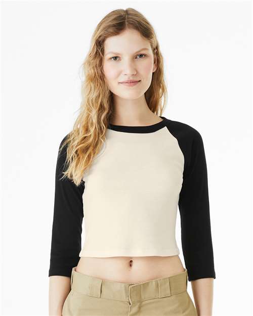 Women's Micro Rib Three-Quarter Raglan Sleeve Baby Tee - 1200 30