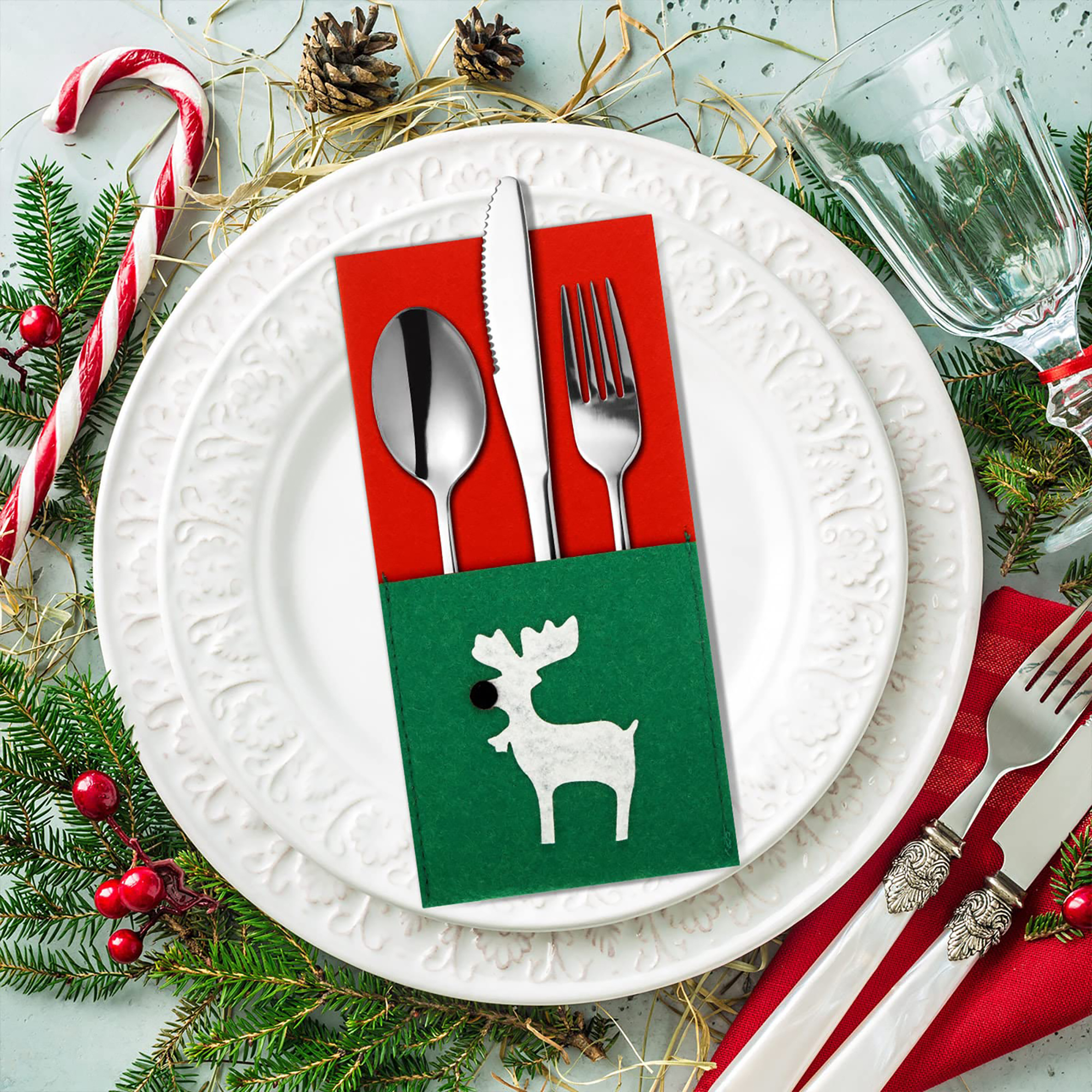 Christmas Felt Cutlery Pouch 6