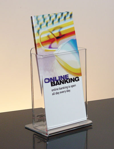 Single Pocket Clear Countertop Brochure Holder 4w
