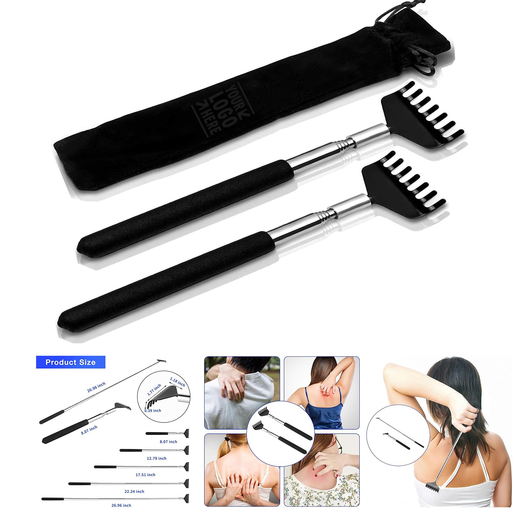 2 Pack Portable Extendable Back Scratcher 1