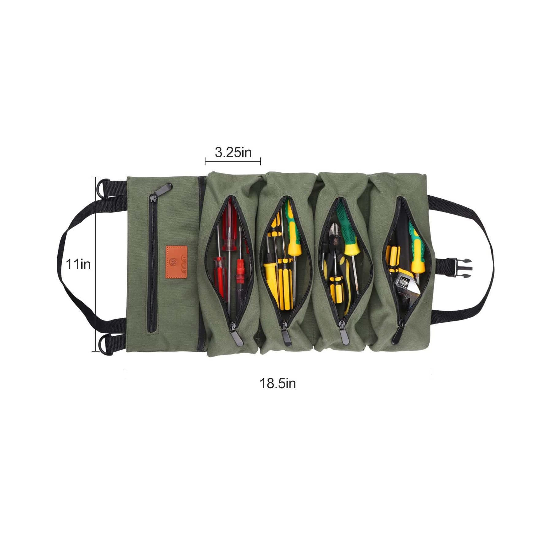 16OZ Canvas Tool Roll Organizer Up Pouch 2