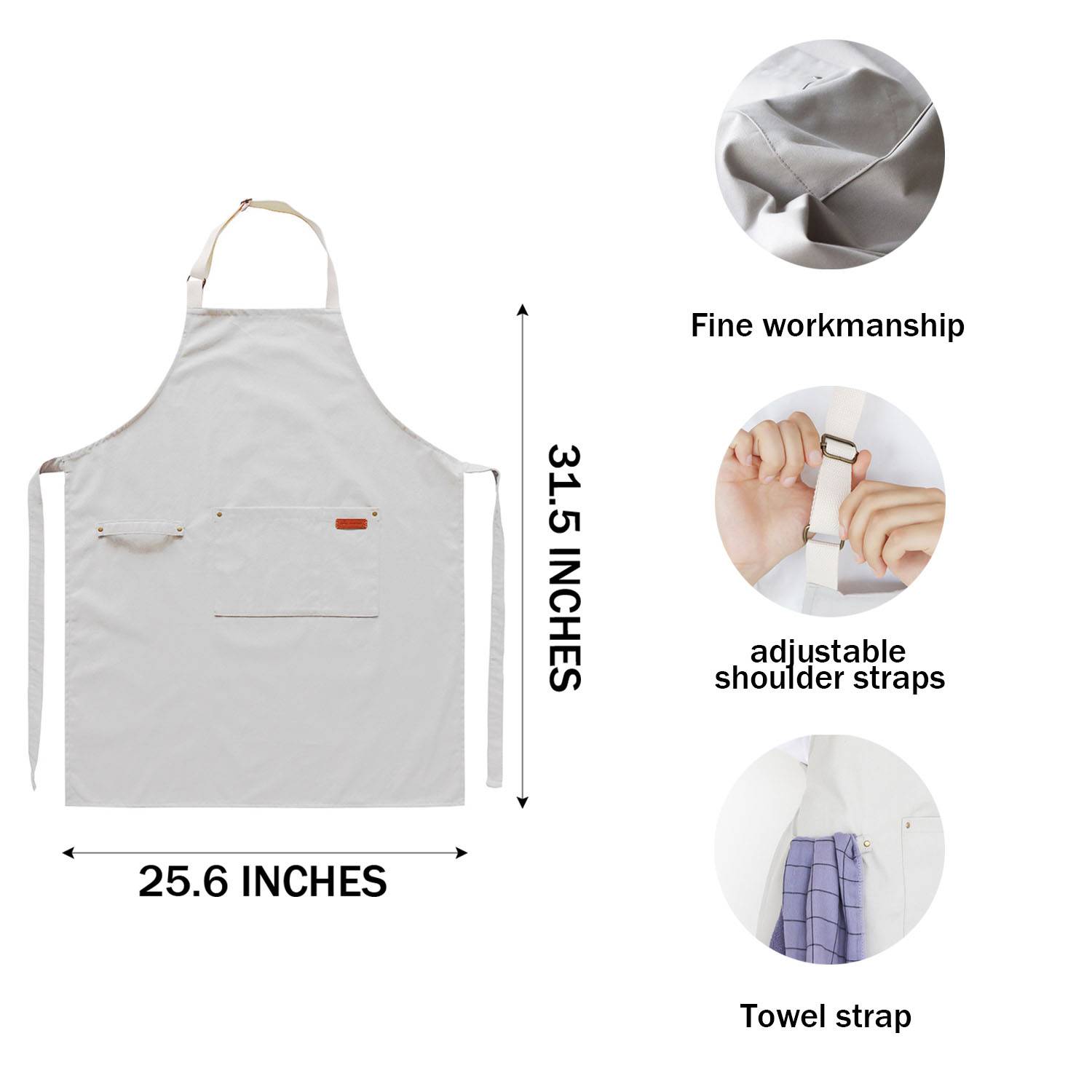 Canvas Apron with Front Pocket 6