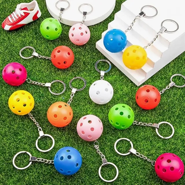 Pickleball Keychain with Perforated Design 5