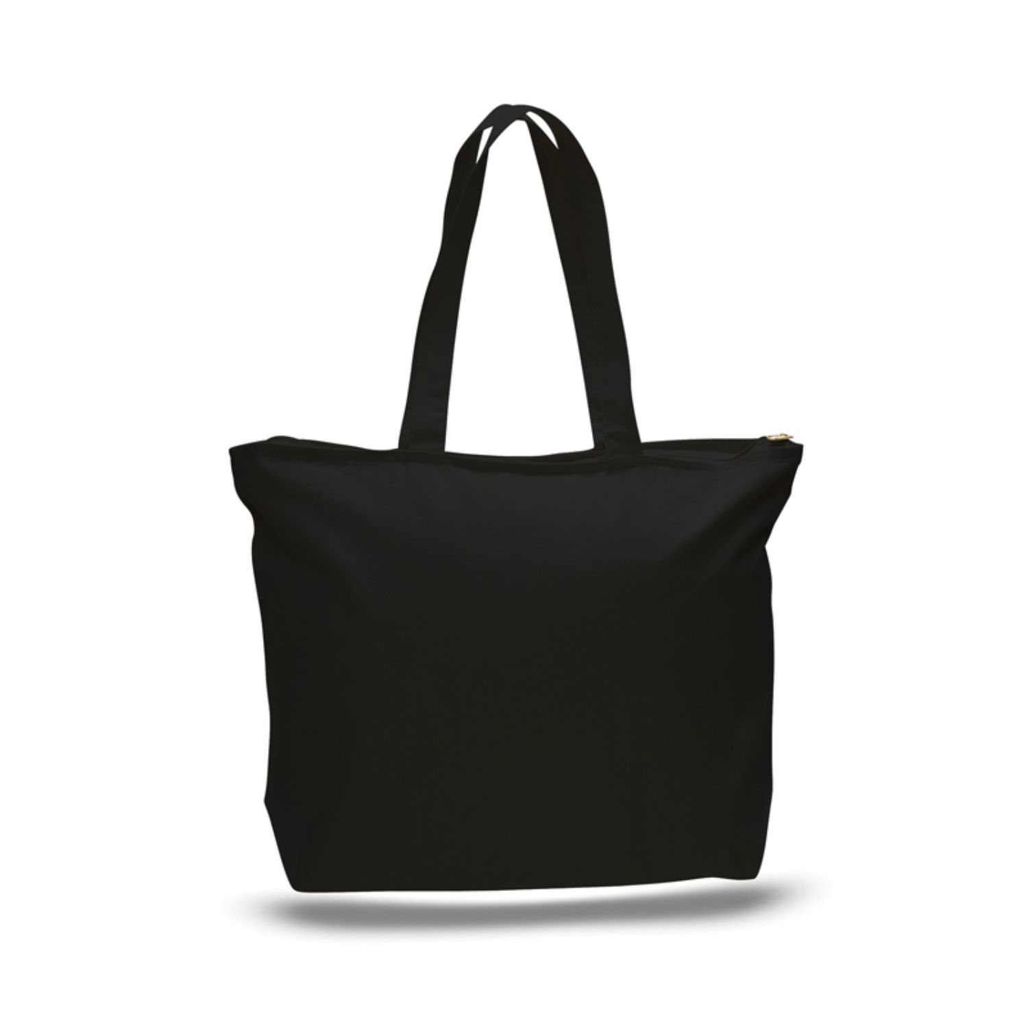 Cotton Canvas Jumbo Zipper Tote Bag USA Decorated (20" x 15") 3
