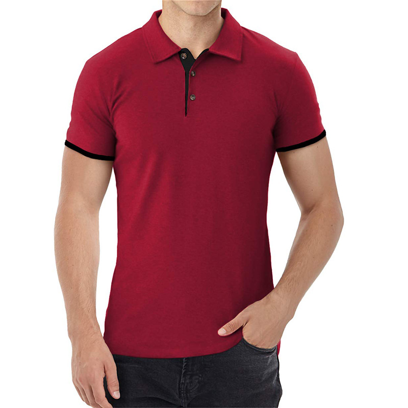 Business Men's Short Sleeve Lapel Polo Shirt / Button 6