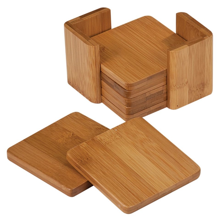 Personalized Bamboo Coaster Set 1