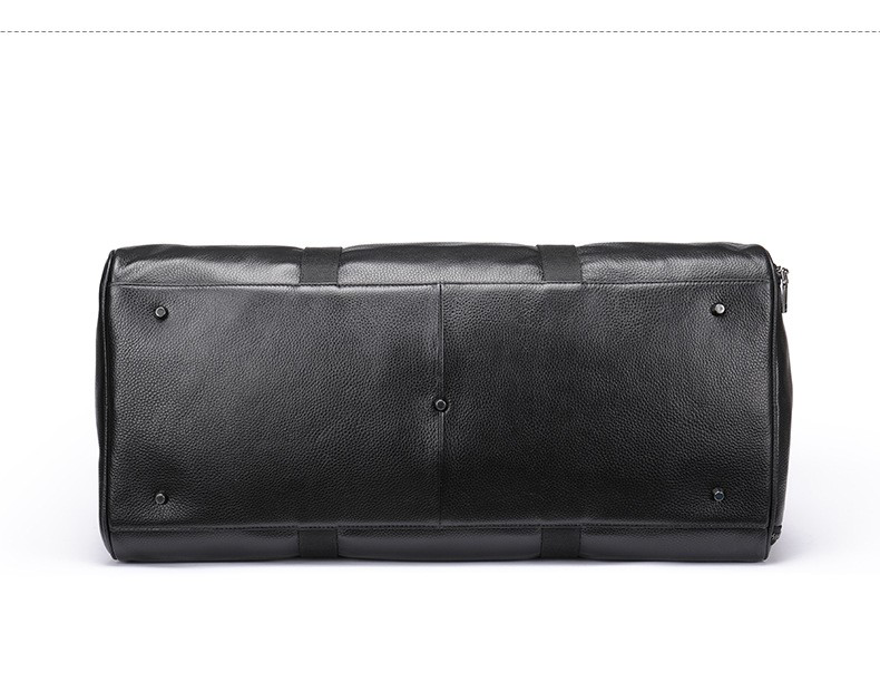 Genuine Leather Travel Weekender Duffel Bag for Men, custom luggage with logo imprint 6