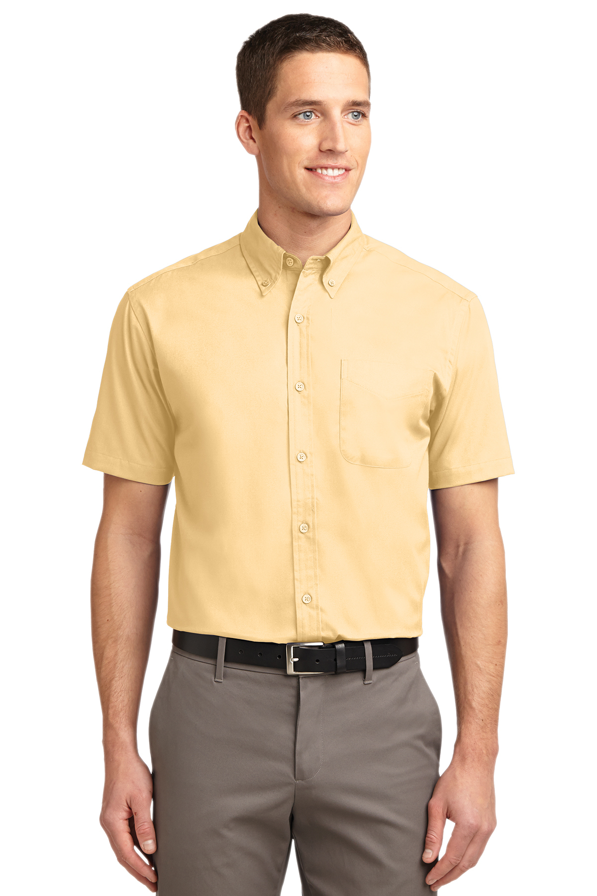 Men's Short Sleeve Oxford Button-Down Easy Care Shirts 15