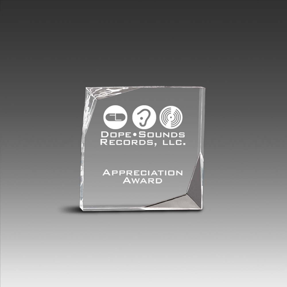 Freestanding Offset Bevel Award (4"x4"x1") 2