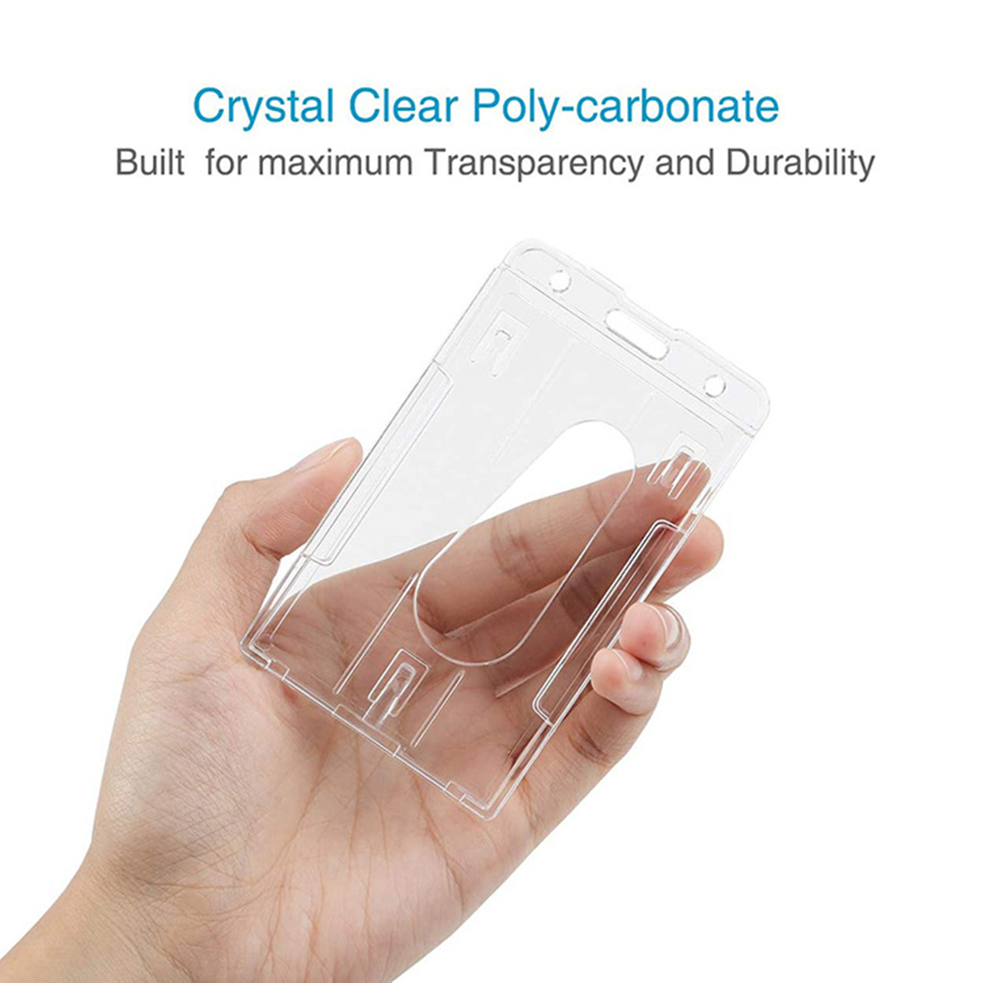 Clear Vertical Badge Holder With Thumb Slot 4