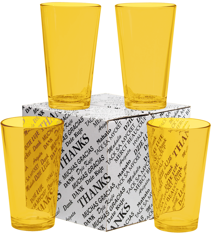 16 oz. Mixing Glass Thank You Set 7