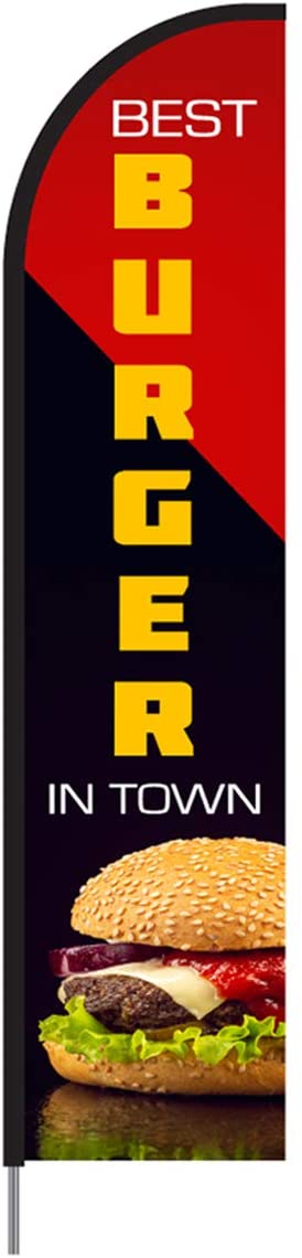 Burger Feather Flag Kit 15' Feet Feather Flag Sign Outdoor Banner 4
