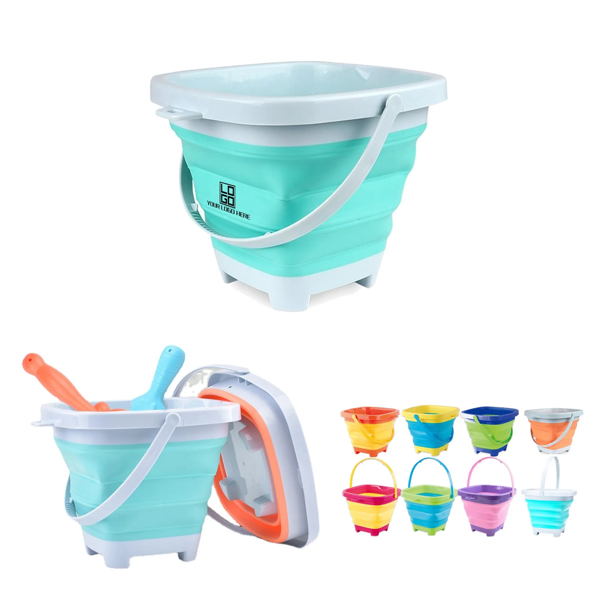 Bucket Sandbox Square Party In Summer Foldable Pail 3