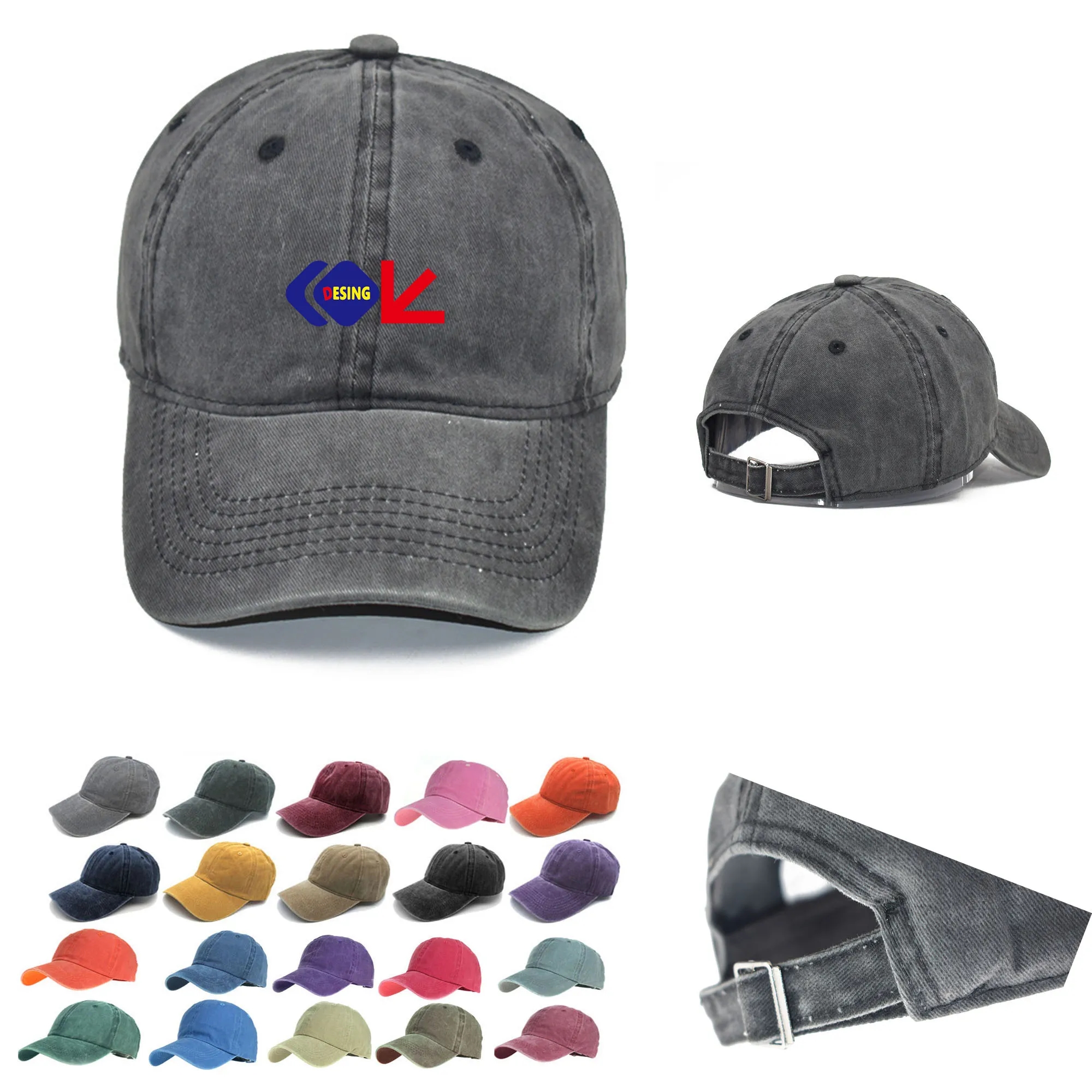 Unstructured Baseball Washed Distressed Twill Adjustable Hat 9