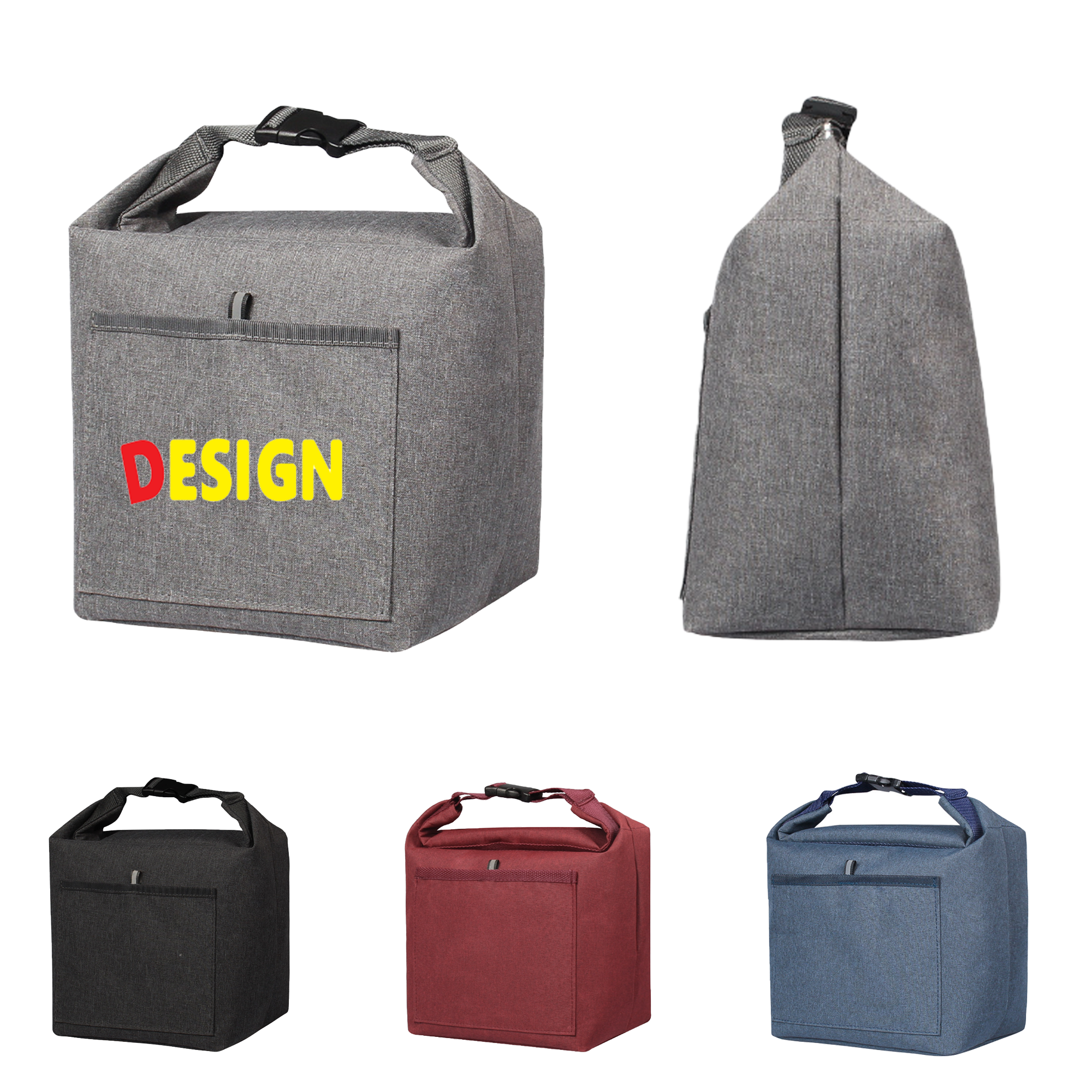 Solid Color Insulated Lunch Bag 2