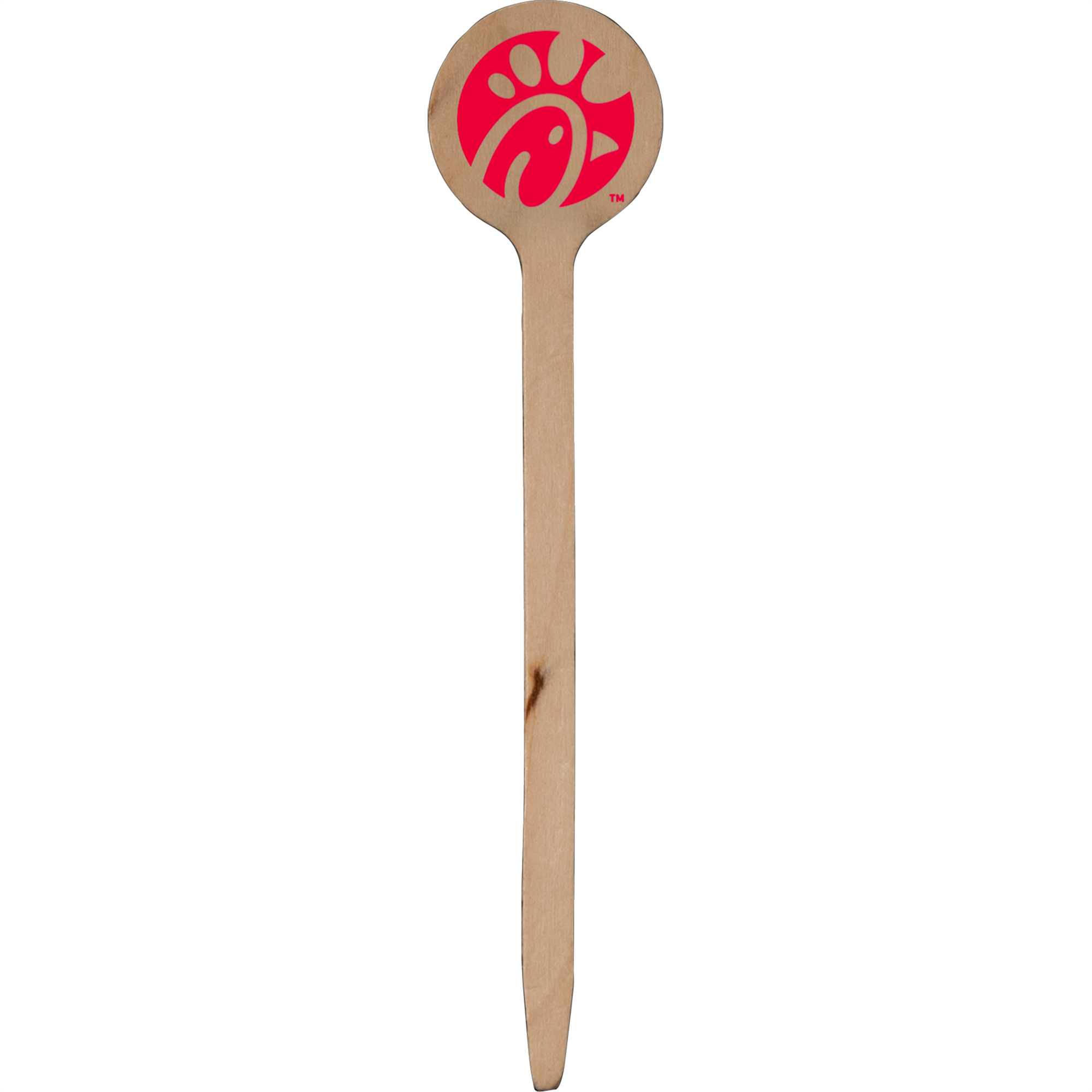 Wood Food Pick 4.000" Round Tradition Print 2