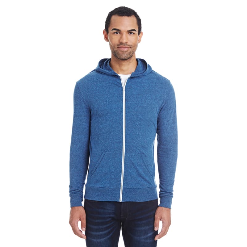 Threadfast Apparel Unisex Triblend Full-Zip Light Hoodie 16