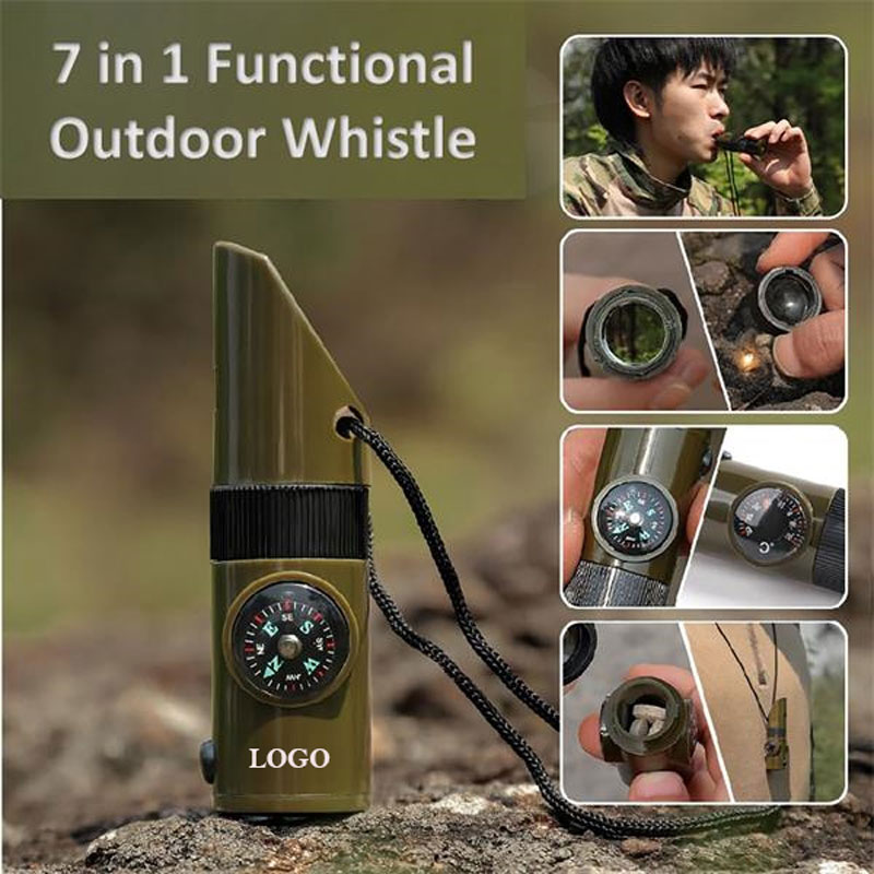7-in-1 Emergency Whistles w/Compass & Thermometer 2