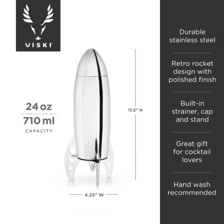 Viski® Rocket Cocktail Shaker 4