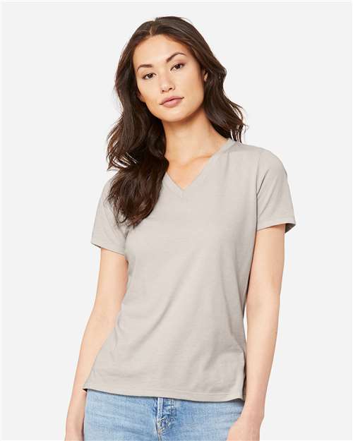 Women's Relaxed Heather CVC V-Neck Tee - 6405CVC 94