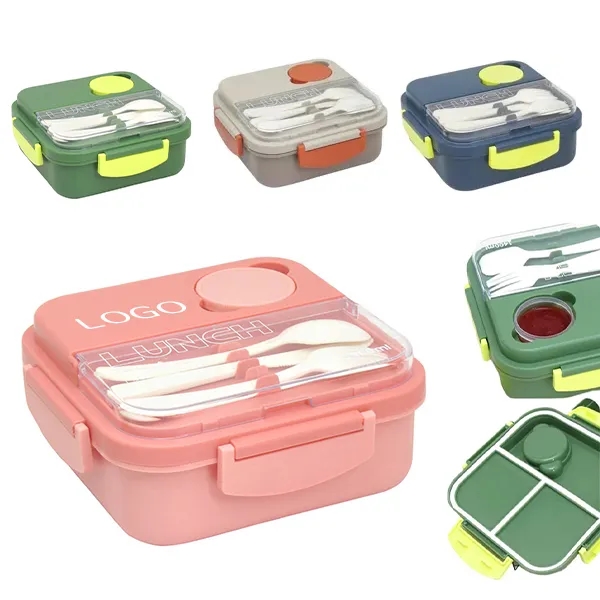 Square Portable Lunchbox with Multi Compartment Container 3