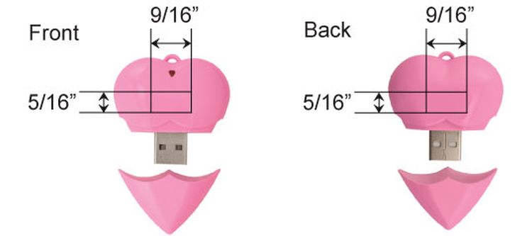 1GB Specialty USB - Heart 2