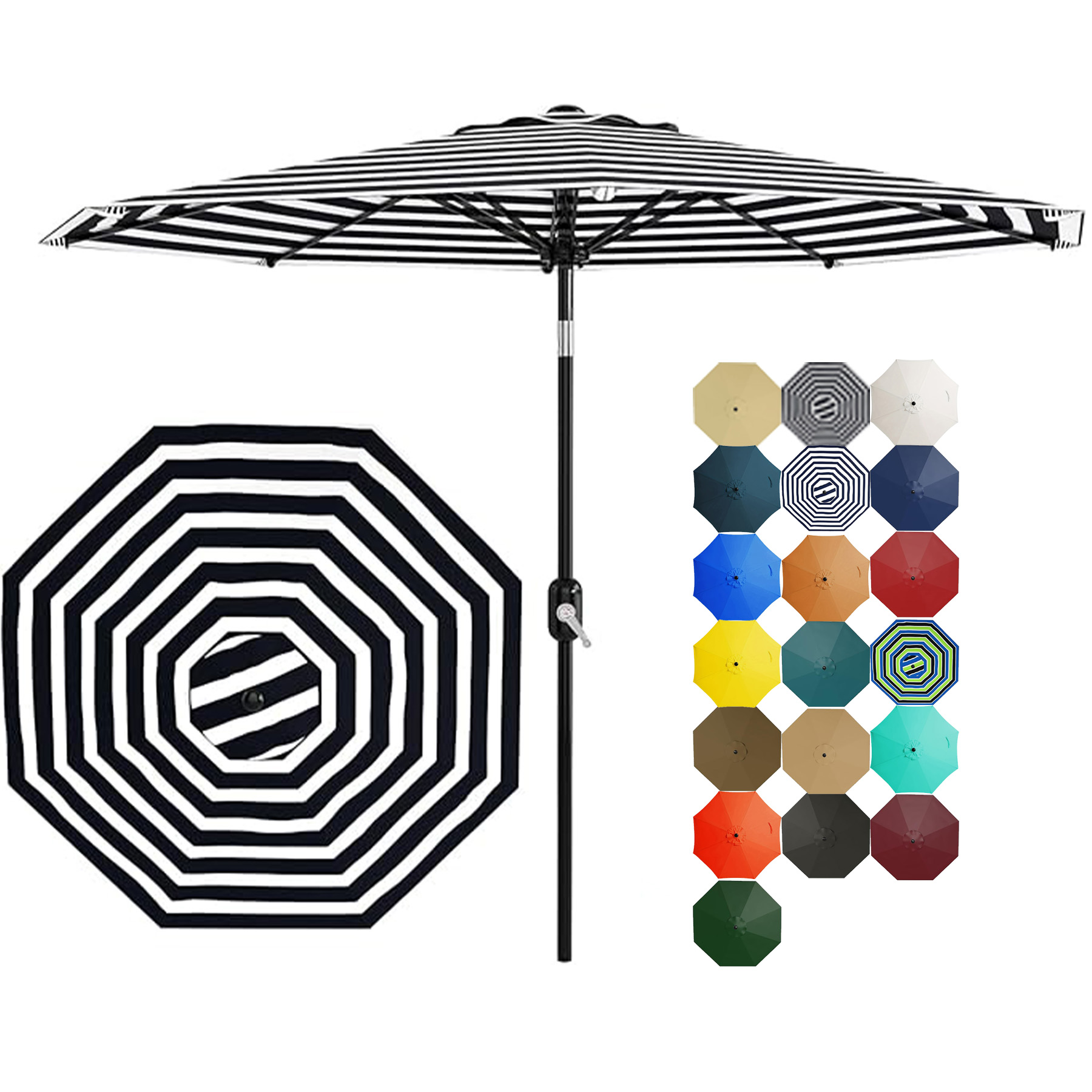 Crank Lift Button Tilt Outdoor Table Umbrella 20