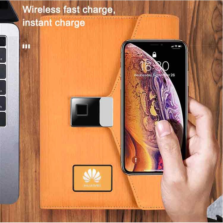 Multiple Functions 3 Folds Fingerprint Lock Leather Brief With Wireless Charging And Usb 2