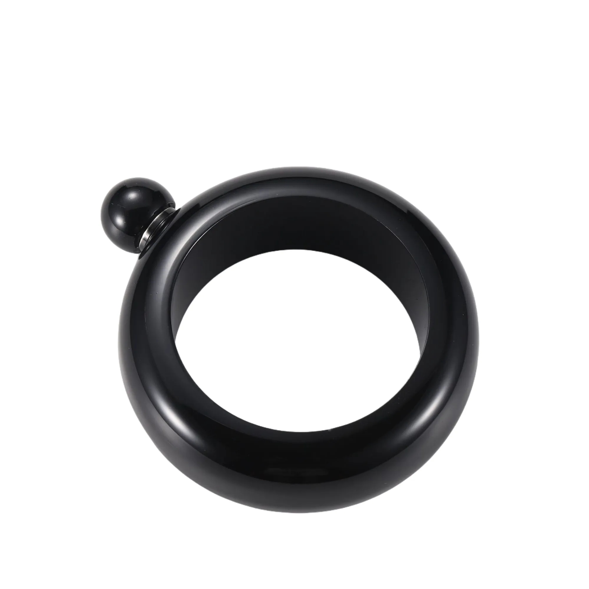 3.5oz 304 Stainless Steel Ring Shaped Hip Flask, custom water bottle with logo imprint 11