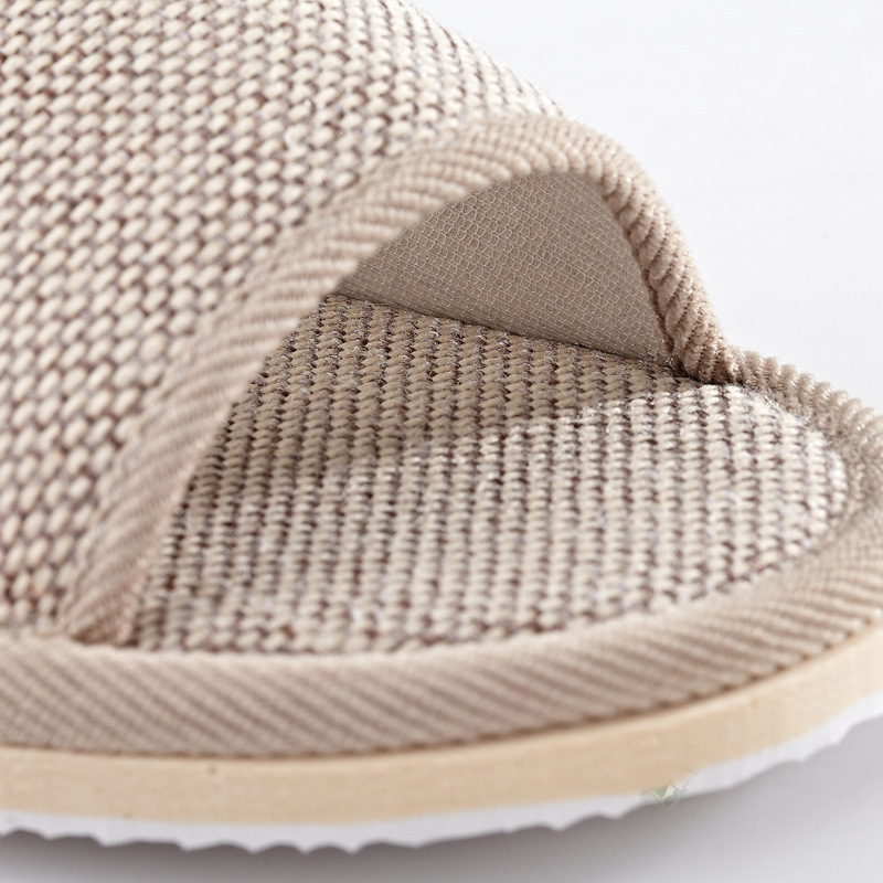 Solid Color Casual Cotton And Linen Open Toe Breathable Slippers 5