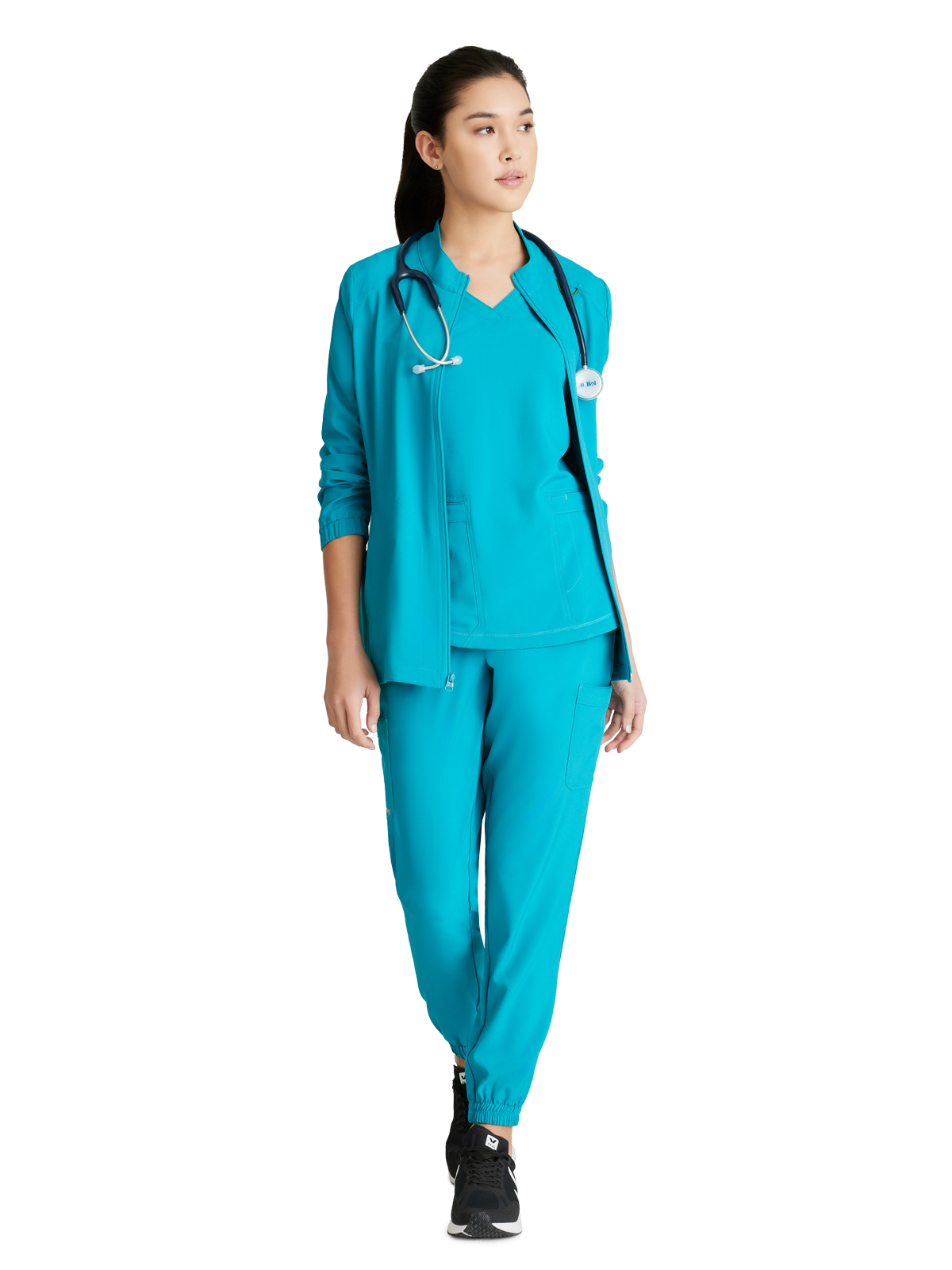 Grey's Anatomy Evolve Stretch - Women's Three-Pocket Virtue Warm-Up Scrub Jacket 37