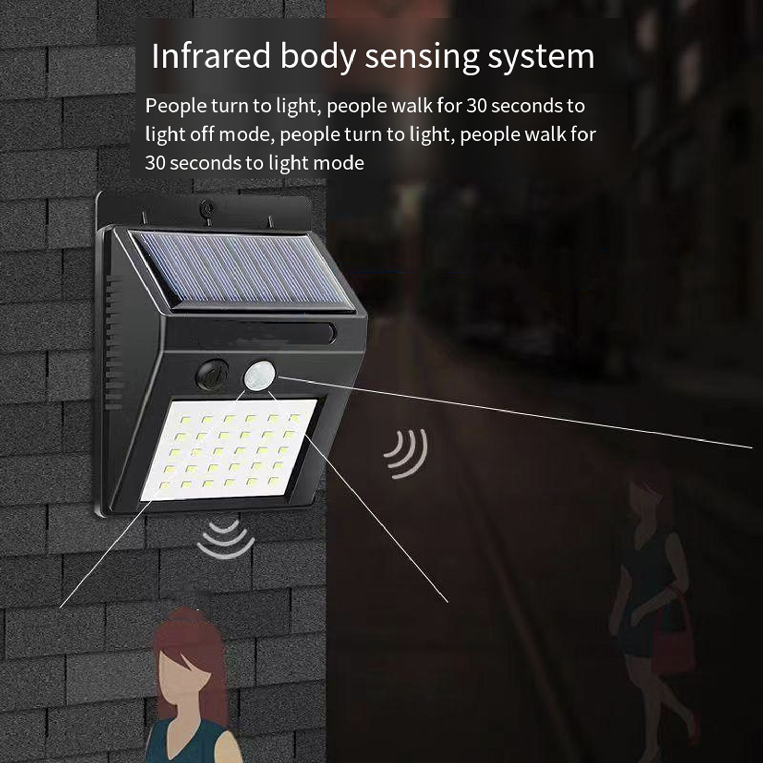 Solar lamp outdoor light with human body sensing 1