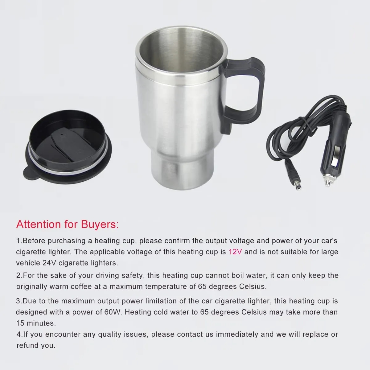 15OZ Stainless Steel Car Heating Cup 1
