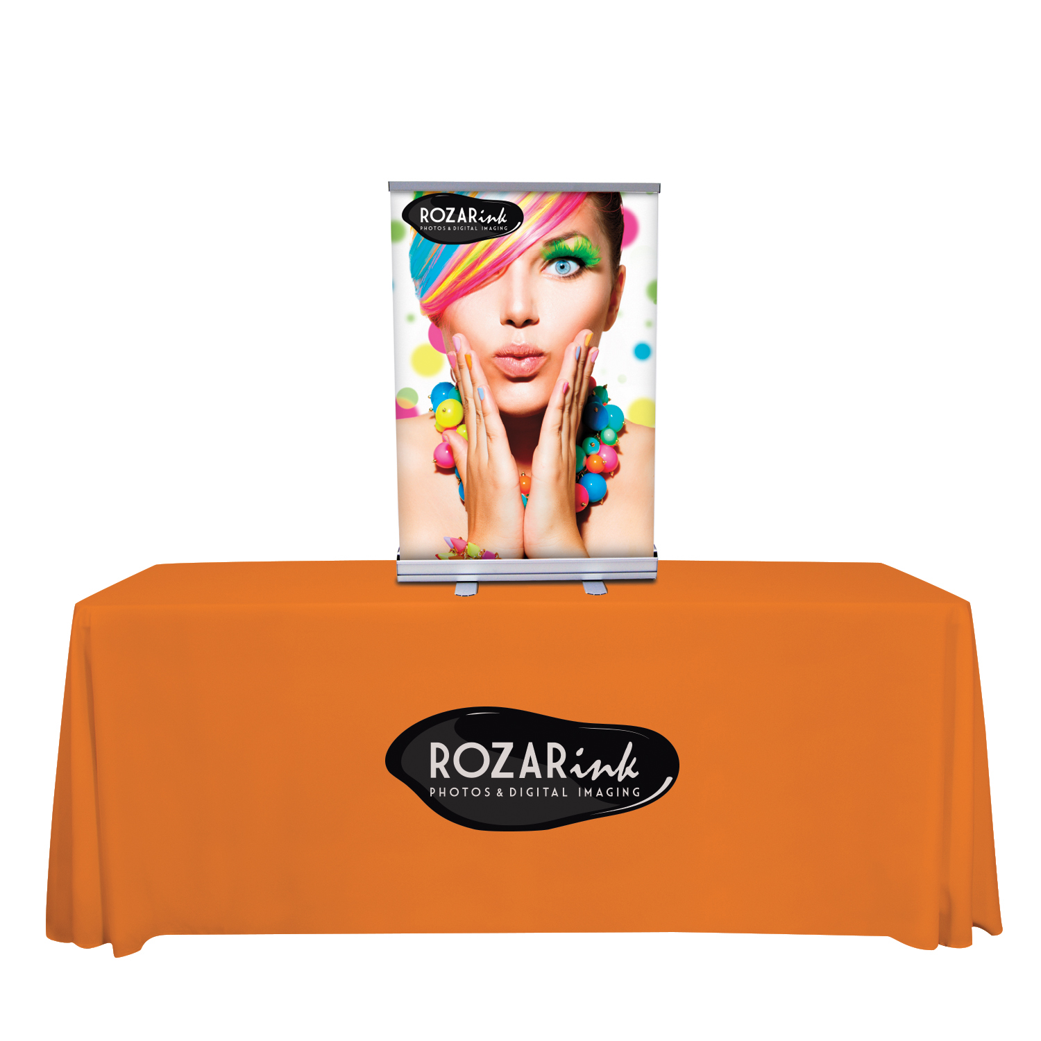 24" Economy Tabletop Retractor Kit (No-Curl Opaque Fabric) 2