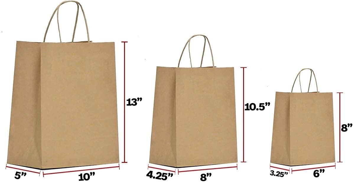 Kraft Paper Shopper Tote Bag(10"x5"x13") - Foil Stamp 5