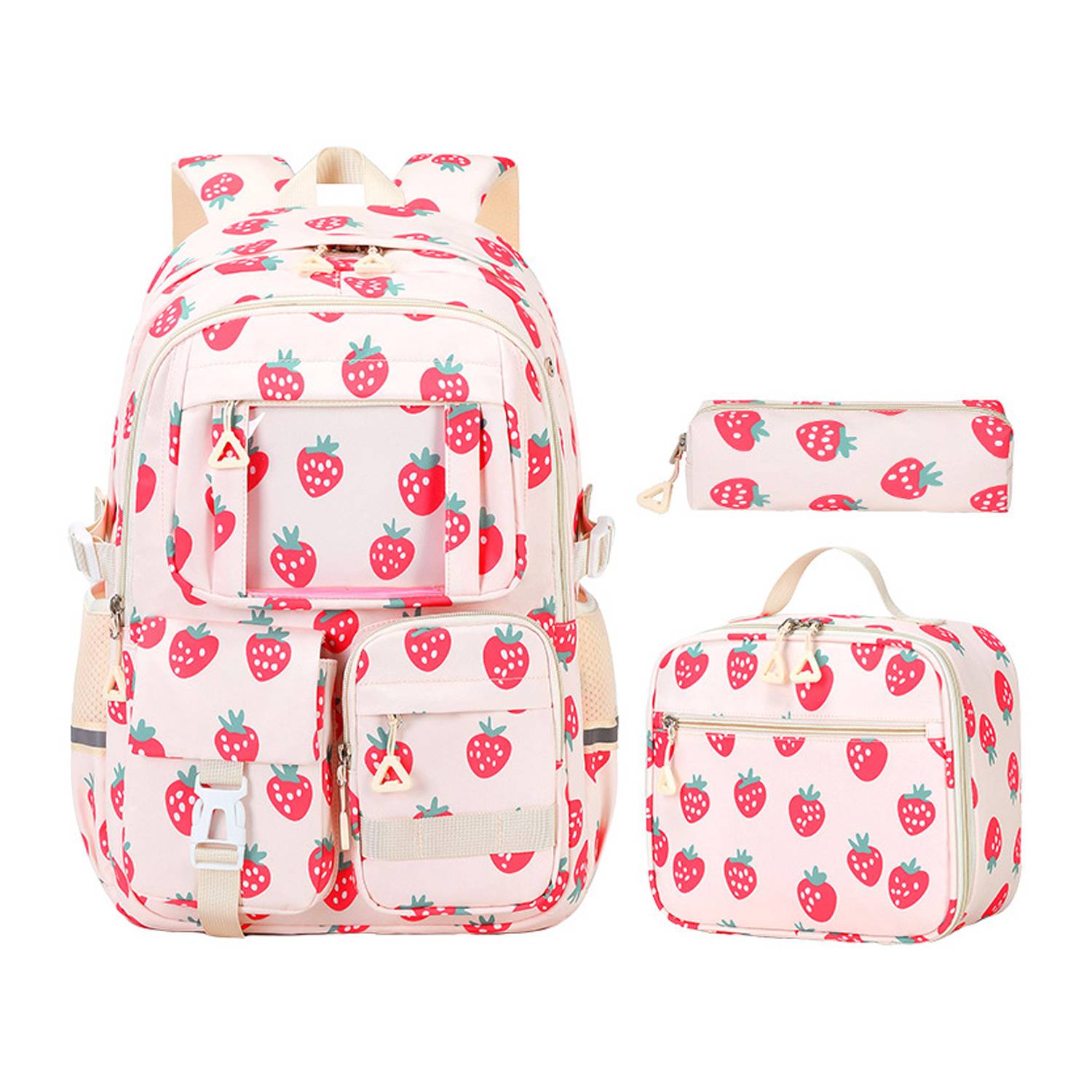 3Pcs Kids Waterproof Oxford Backpack w/Lunch Bag Pencil Case 5