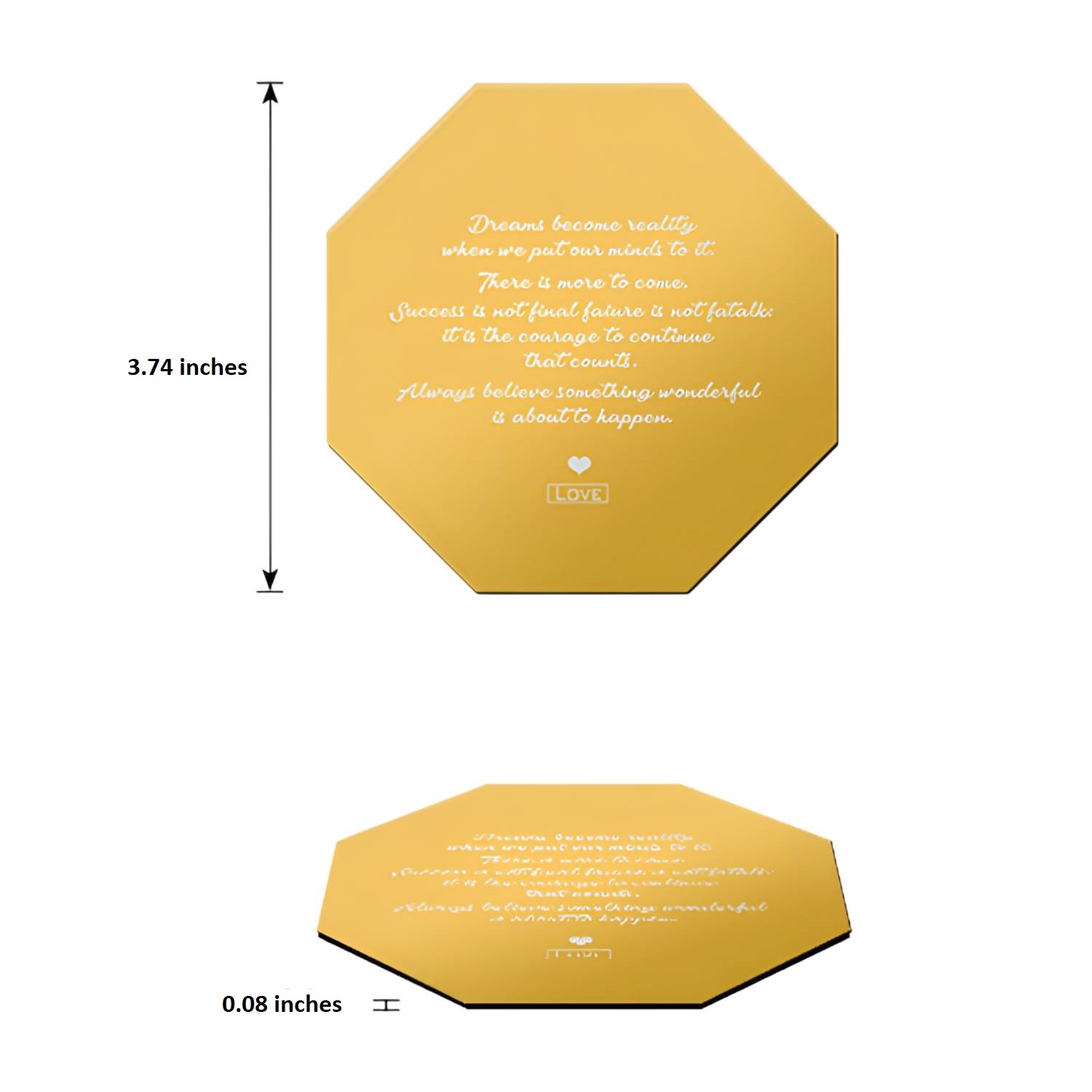 Gold Stainless Steel with EVA Base Coaster 2