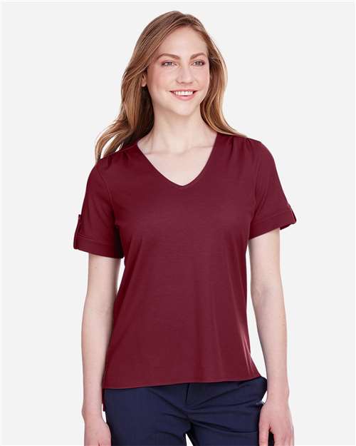 Women's CrownLux Performance® Plaited Rolled Sleeve Shirt - DG20WB 40