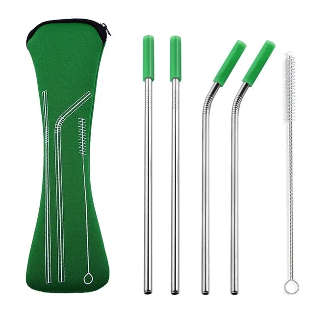 Reusable Stainless Steel Straw Set 4