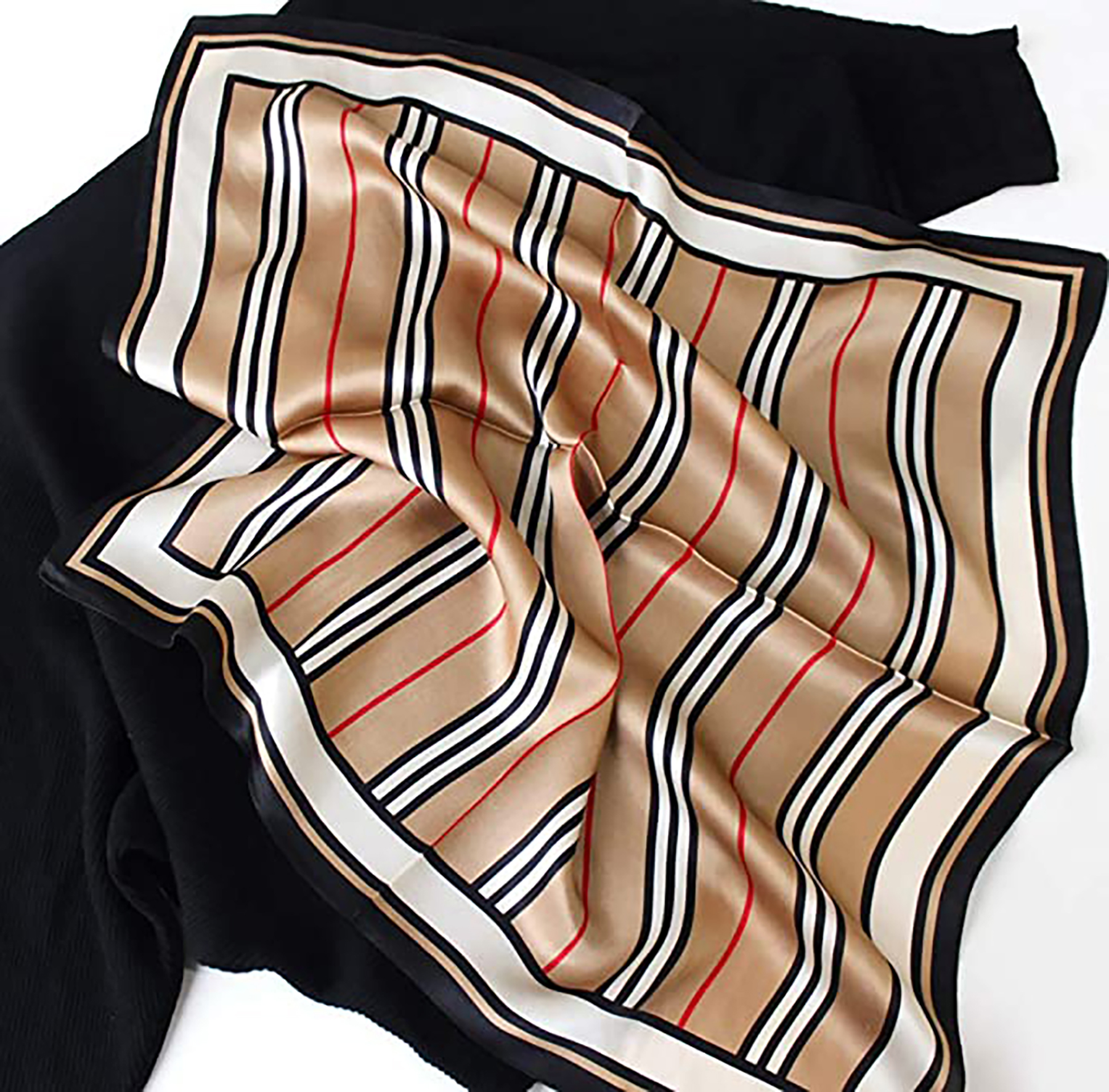 Double Printed Reversible Mulberry Square Silk Scarf 3