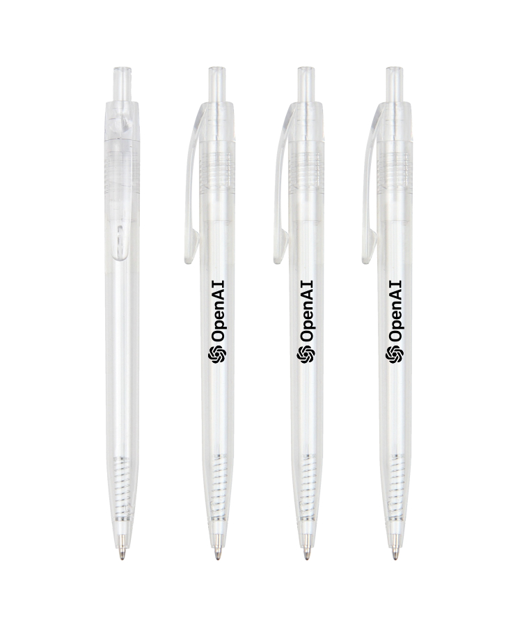 Union Printed - Lincoln Frosted Barrels Click Pen with 1-Color Logo 1