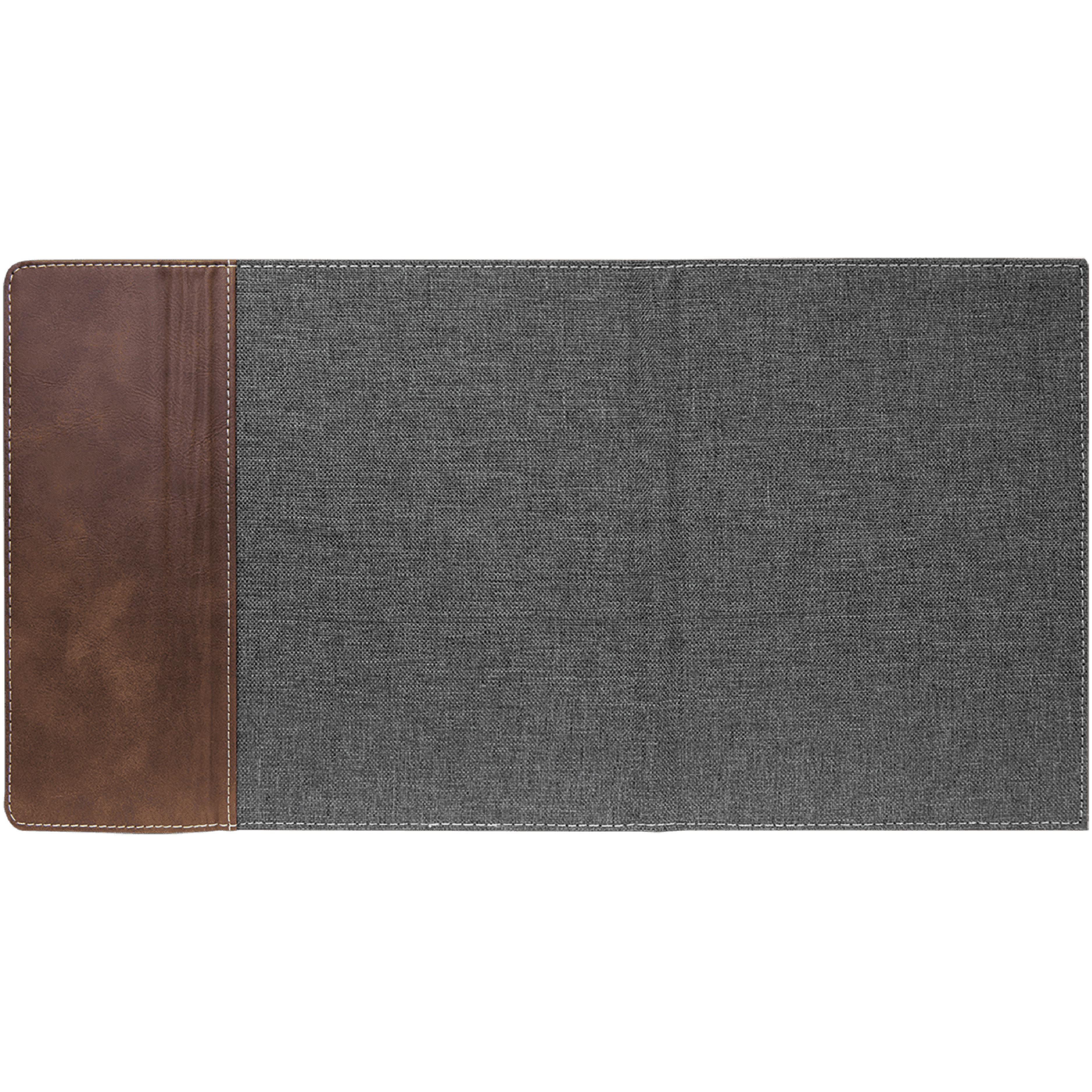 7" x 9" Rustic & Silver Leatherette & Gray Canvas Portfolio 6