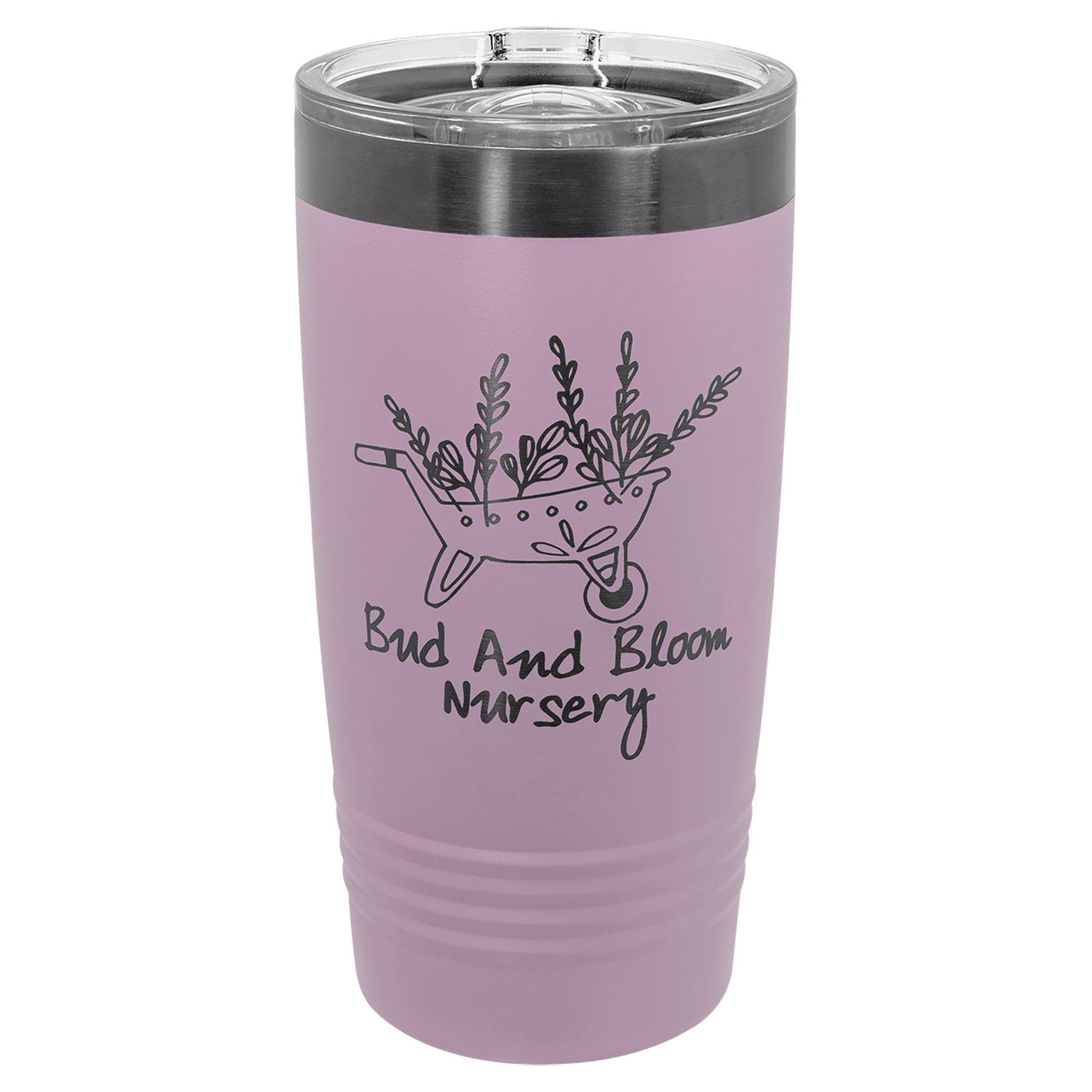 Polar Camel 20 oz. Moody Lilac/Ghost Black ION-Plated Black Ringneck Tumbler with Slider Lid 1