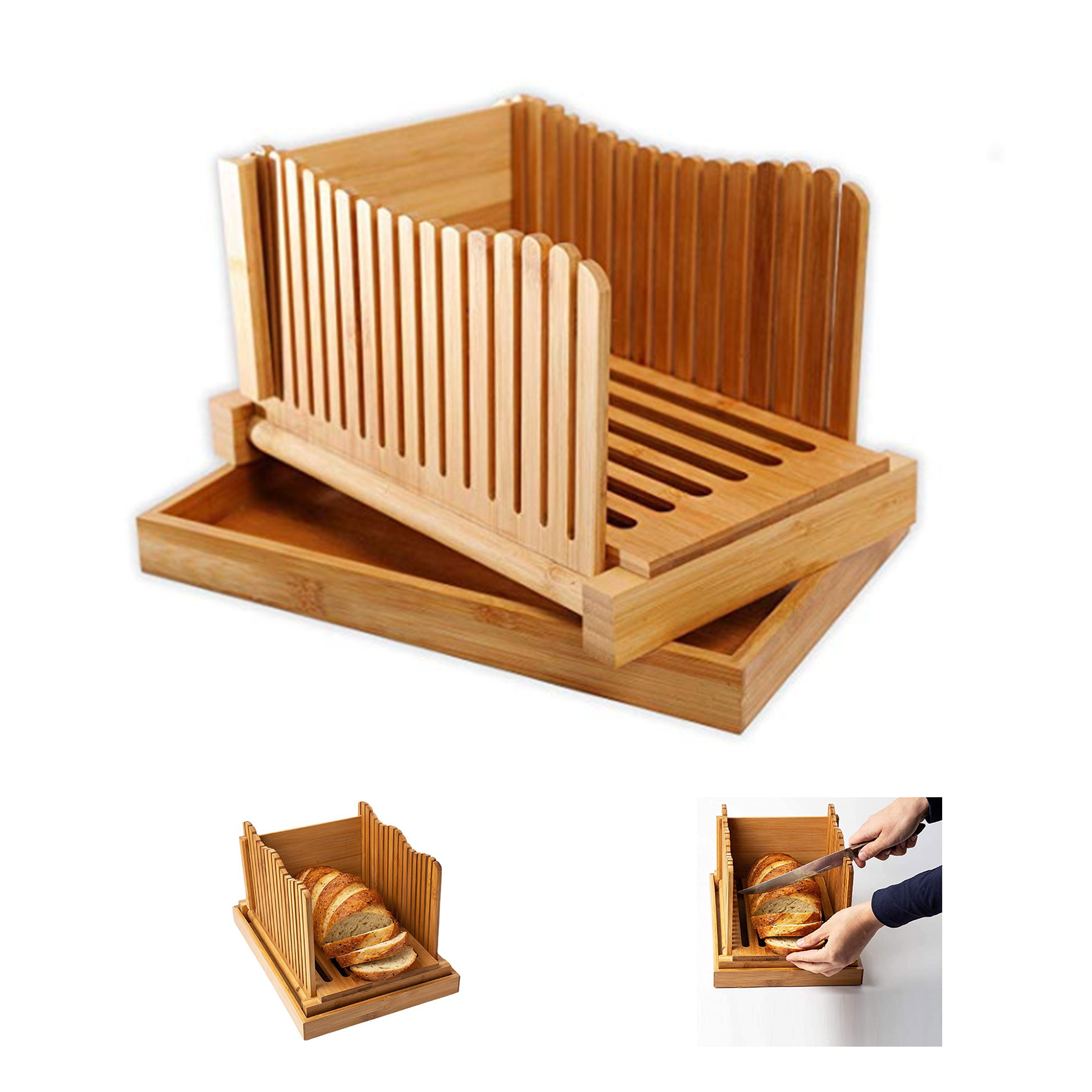 Bamboo Bread Slicer Cutting Guide 2