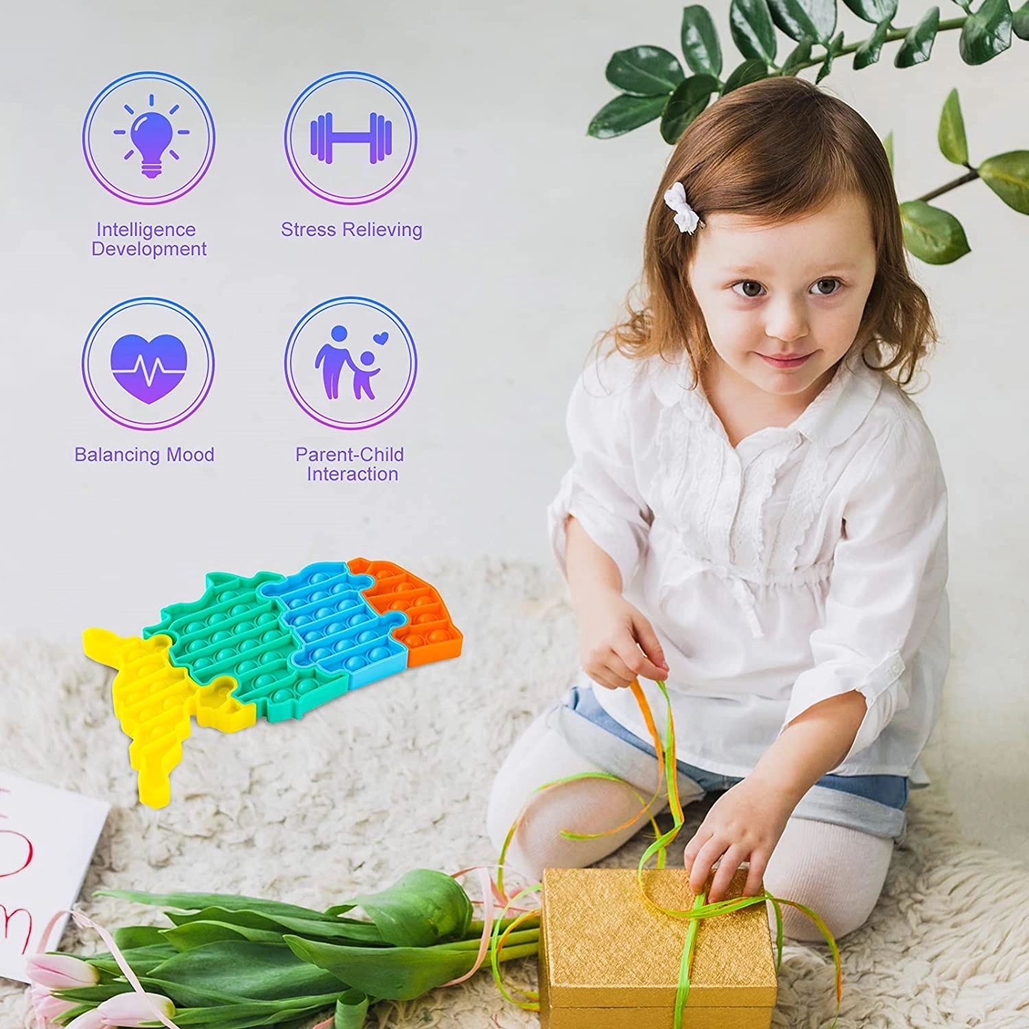 US Map Jigsaw Puzzles Silicone Push Pop Bubble 3