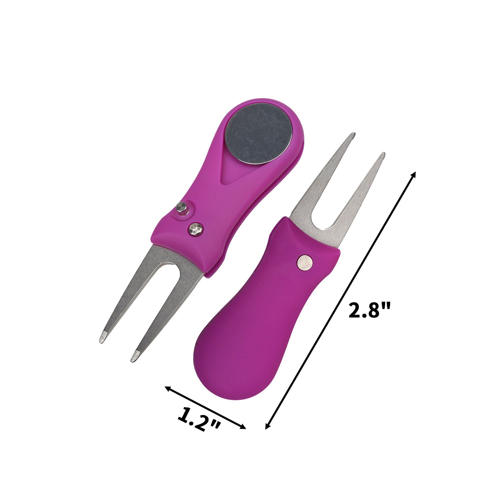 Foldable Golf Divot Tool With Magnetic Ball Marker 2.8" 1