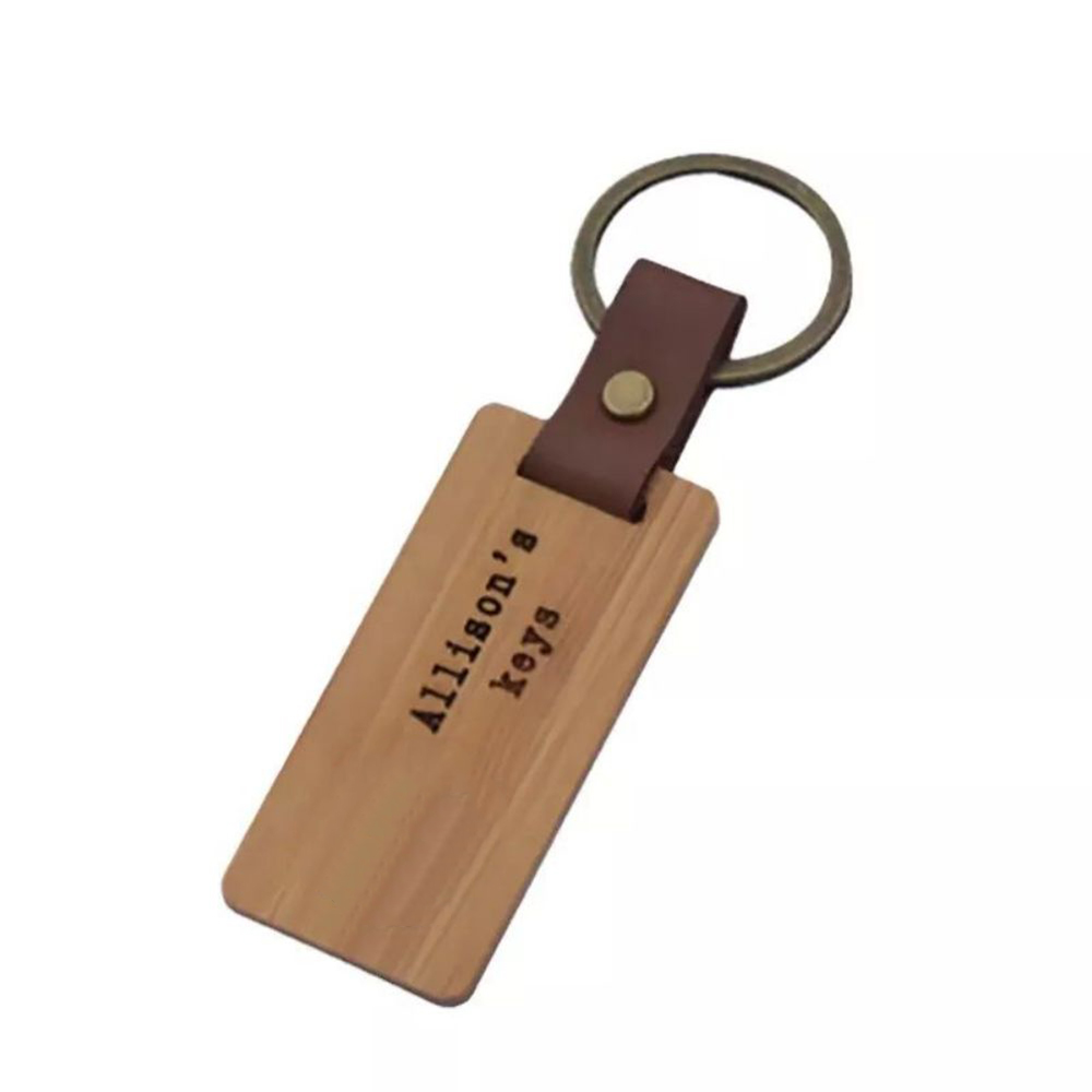 Monogram wooden key chain 1