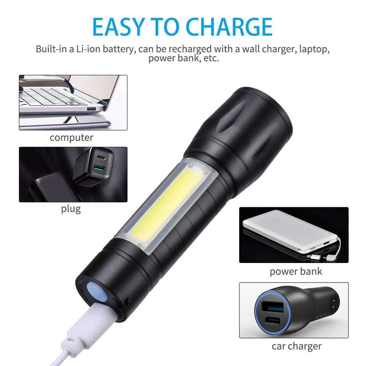 USB Rechargeable Flashlight 6
